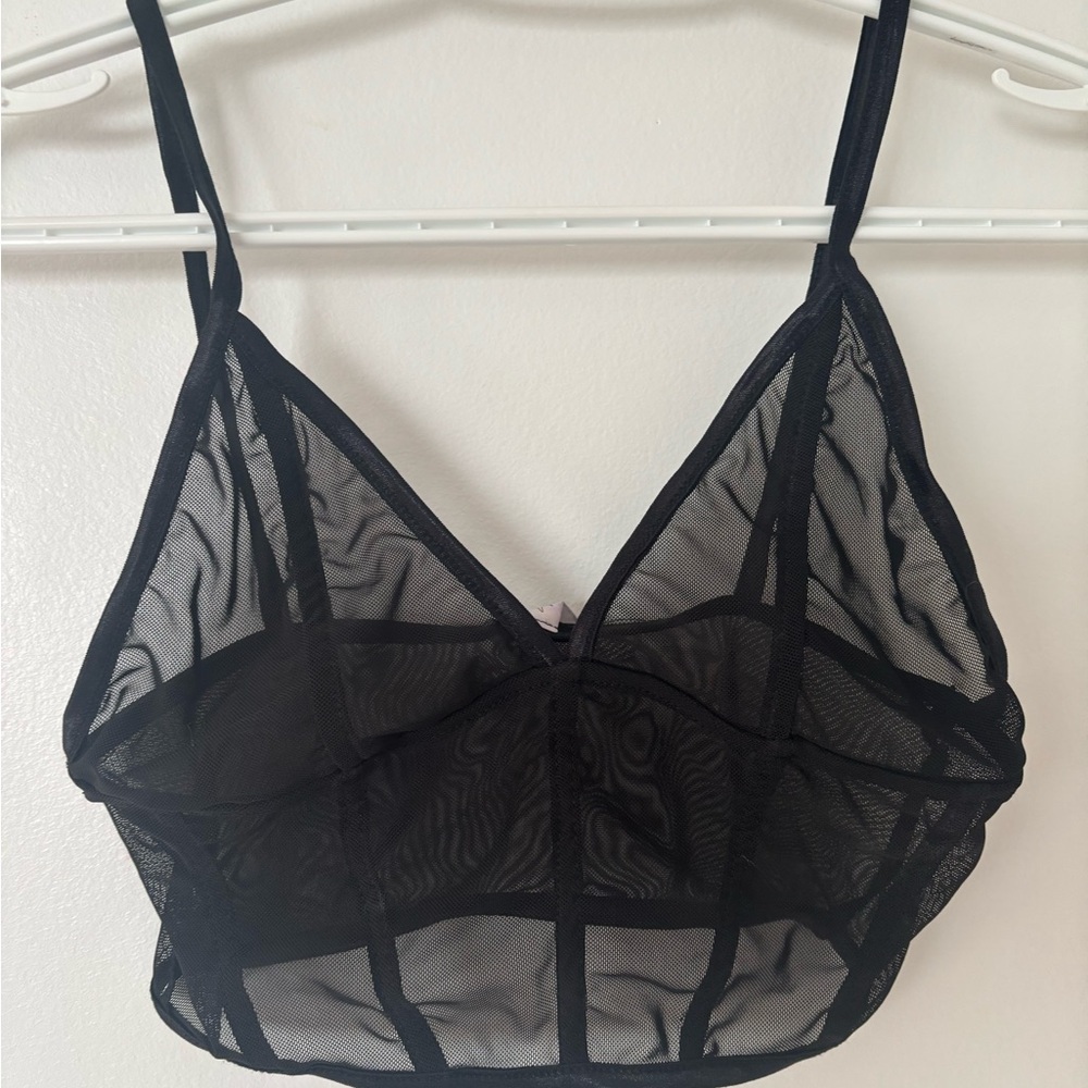 iHeartRaves Sheer Black Mesh Bralette